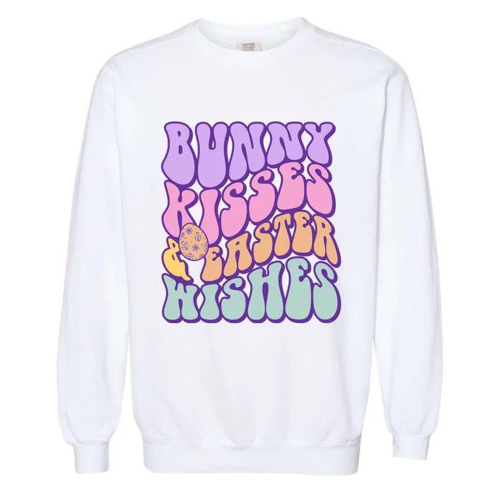 Retro Groovy Bunny Kisses & Easter Wishes Garment-Dyed Sweatshirt