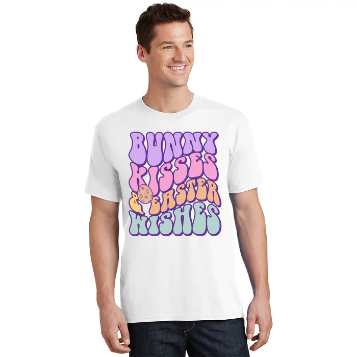 Retro Groovy Bunny Kisses & Easter Wishes T-Shirt