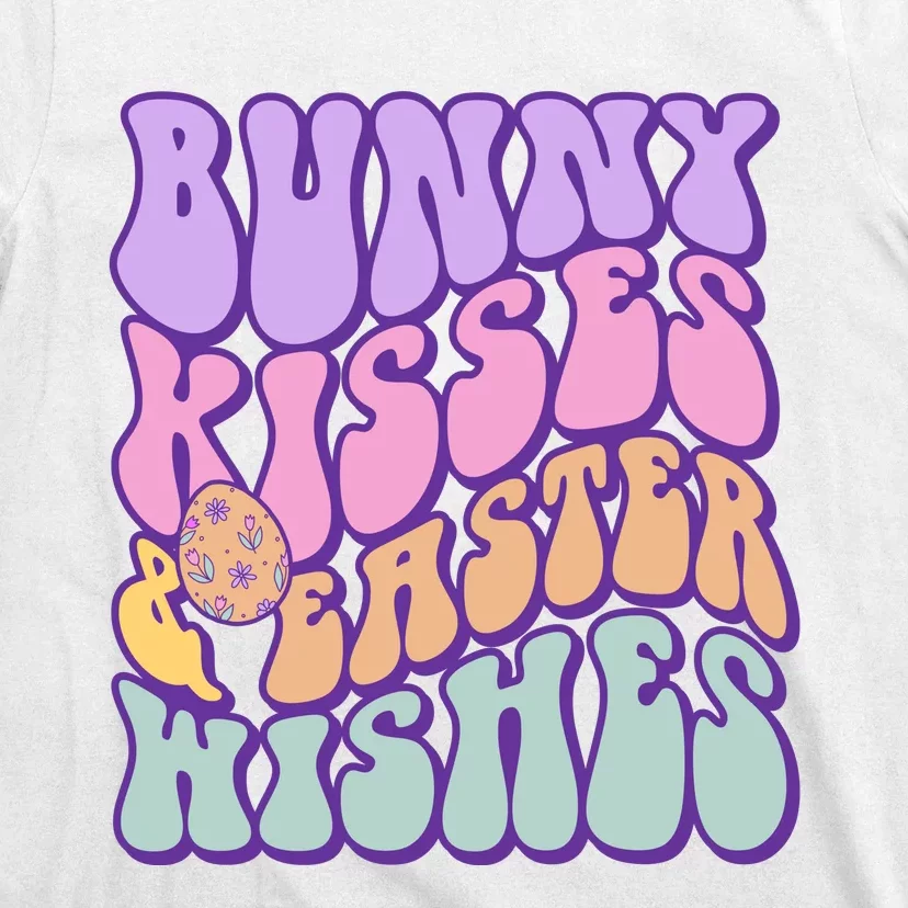 Retro Groovy Bunny Kisses & Easter Wishes T-Shirt