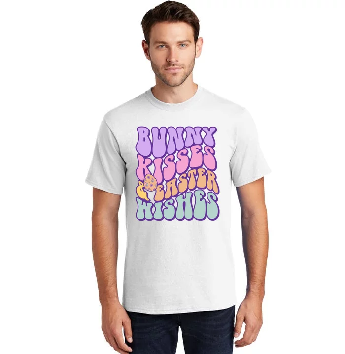 Retro Groovy Bunny Kisses & Easter Wishes Tall T-Shirt