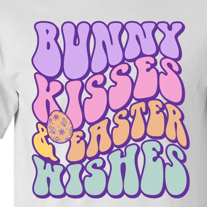 Retro Groovy Bunny Kisses & Easter Wishes Tall T-Shirt