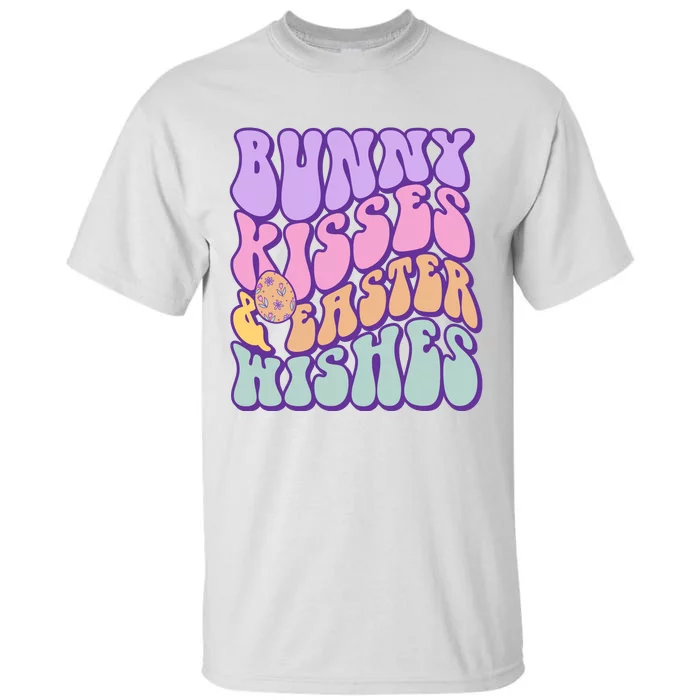 Retro Groovy Bunny Kisses & Easter Wishes Tall T-Shirt