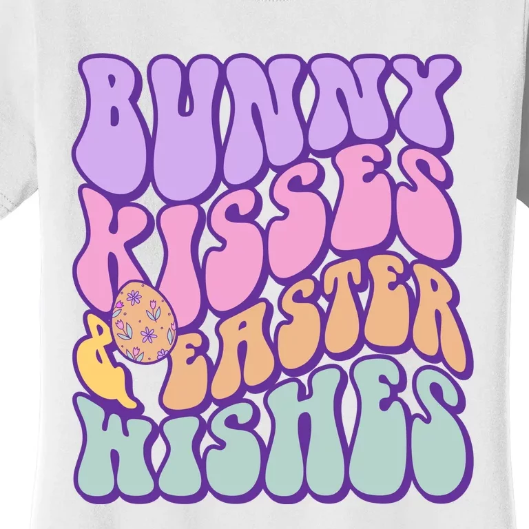 Retro Groovy Bunny Kisses & Easter Wishes Women's T-Shirt