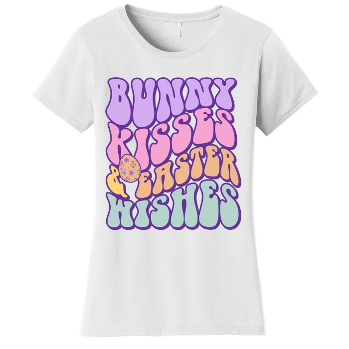 Retro Groovy Bunny Kisses & Easter Wishes Women's T-Shirt