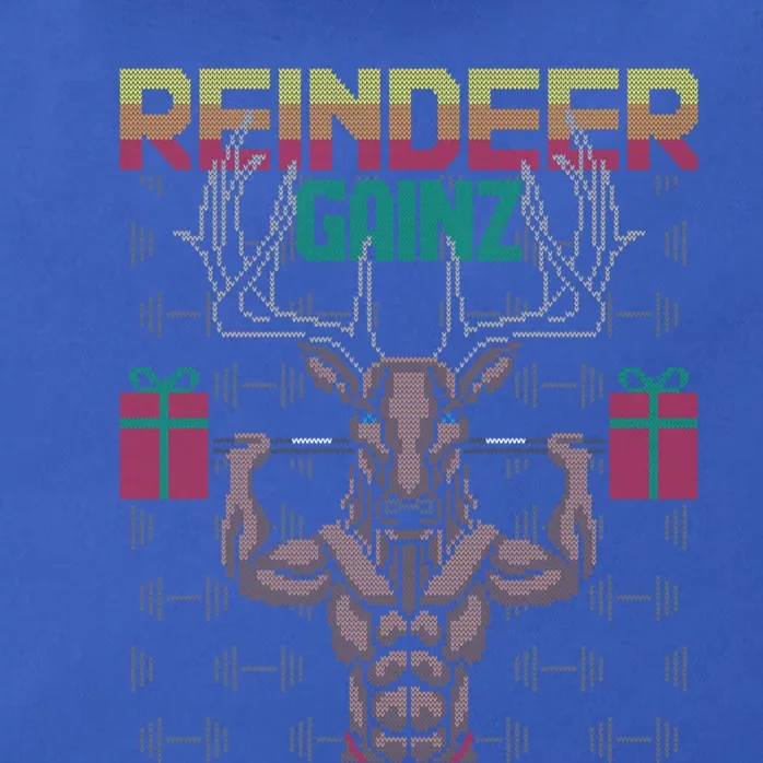 Reindeer Gainz Brodolf Ugly Christmas Sweater Gym Workout Gift Zip Tote Bag