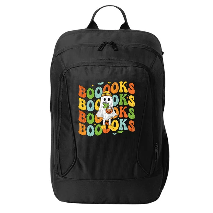 Retro Groovy Boooks Ghost Halloween Librarian Teacher Book Gift City Backpack