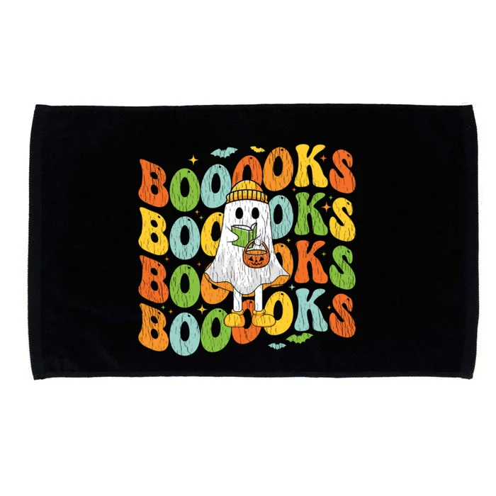 Retro Groovy Boooks Ghost Halloween Librarian Teacher Book Gift Microfiber Hand Towel