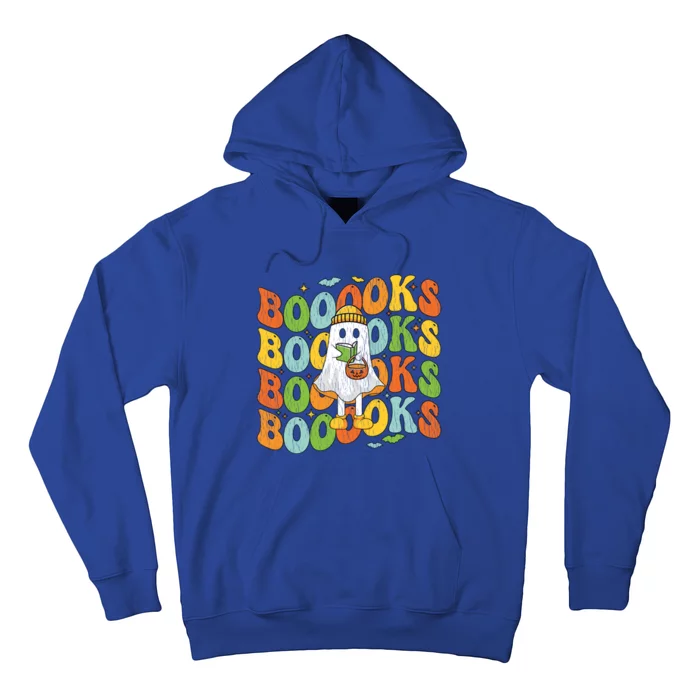 Retro Groovy Boooks Ghost Halloween Librarian Teacher Book Gift Hoodie