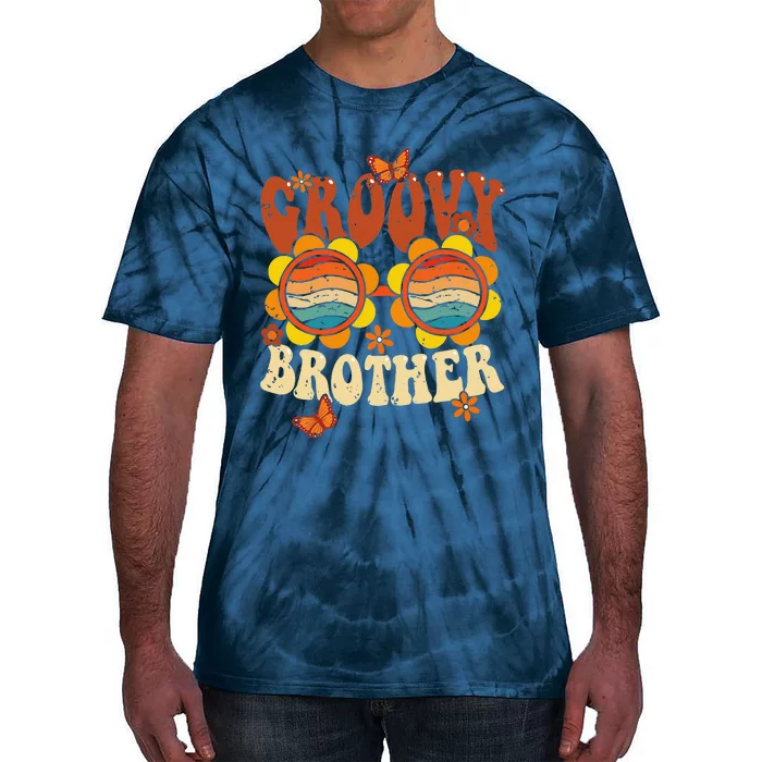 Retro Groovy Brother 70s Aesthetic 1970's Father's Day Tie-Dye T-Shirt