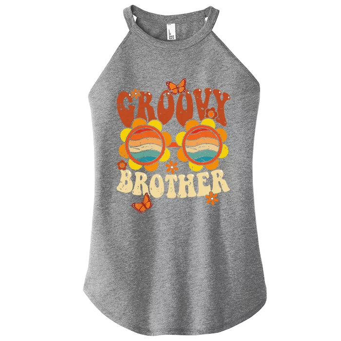 Retro Groovy Brother 70s Aesthetic 1970's Father's Day Women’s Perfect Tri Rocker Tank