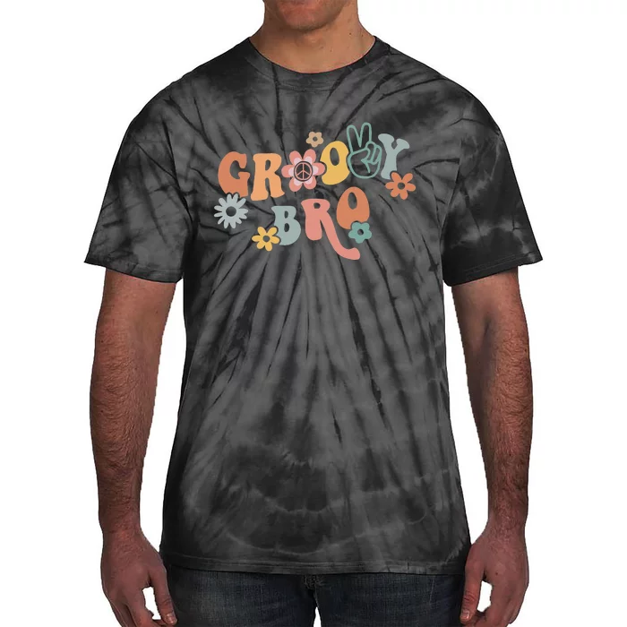 Retro Groovy Brother Matching Family 1st Birthday Party Tie-Dye T-Shirt