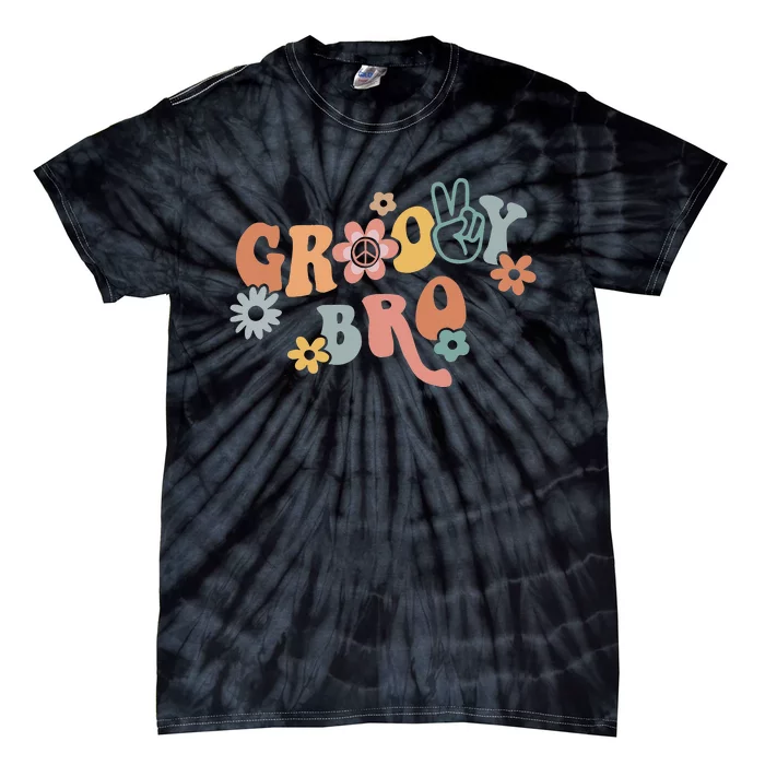 Retro Groovy Brother Matching Family 1st Birthday Party Tie-Dye T-Shirt