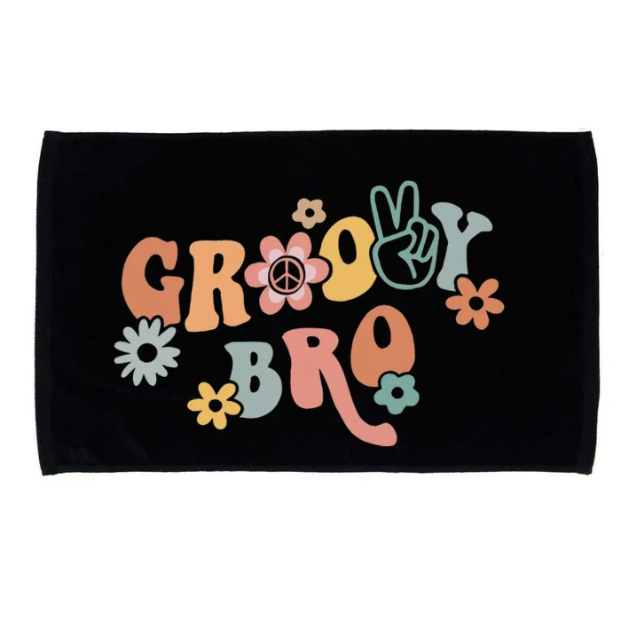 Retro Groovy Brother Matching Family 1st Birthday Party Microfiber Hand Towel