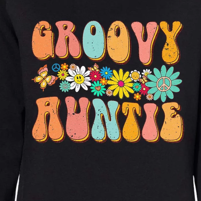 Retro Groovy Birthday Family Matching Cute Groovy Auntie Womens California Wash Sweatshirt