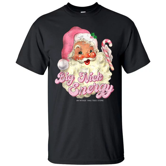 Retro Groovy Big Nick Santa Energy Pink Santa Christmas Xmas Tall T-Shirt