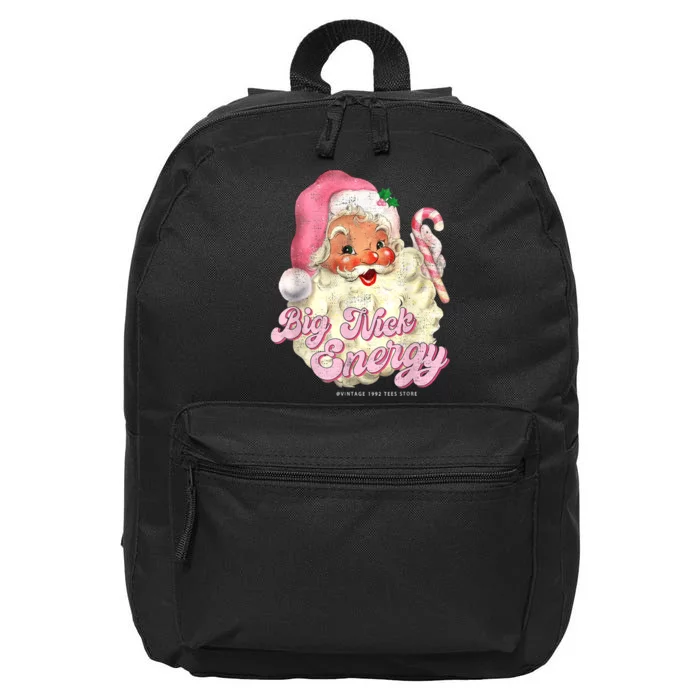 Retro Groovy Big Nick Santa Energy Pink Santa Christmas Xmas 16 in Basic Backpack