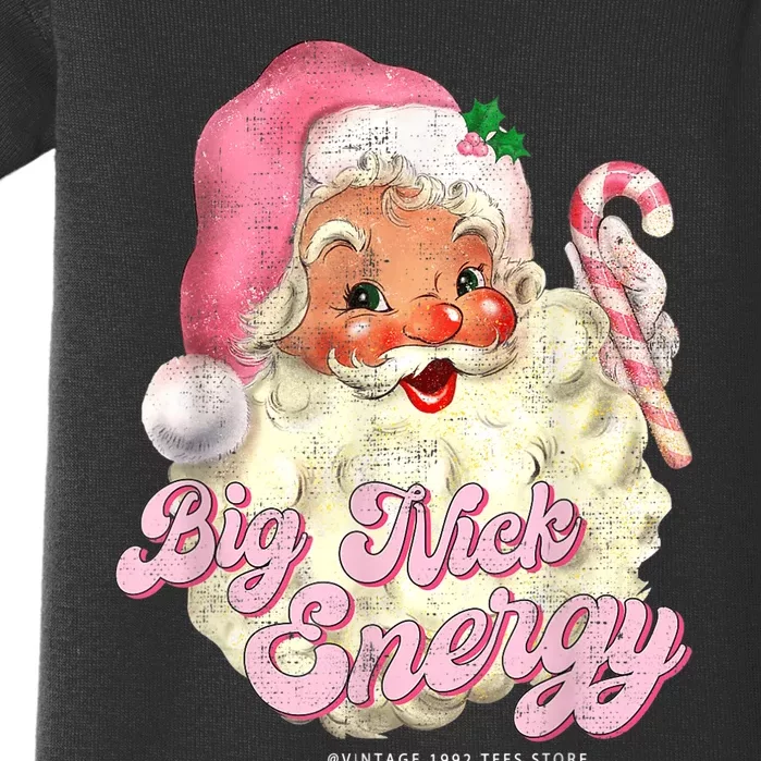 Retro Groovy Big Nick Santa Energy Pink Santa Christmas Xmas Baby Bodysuit