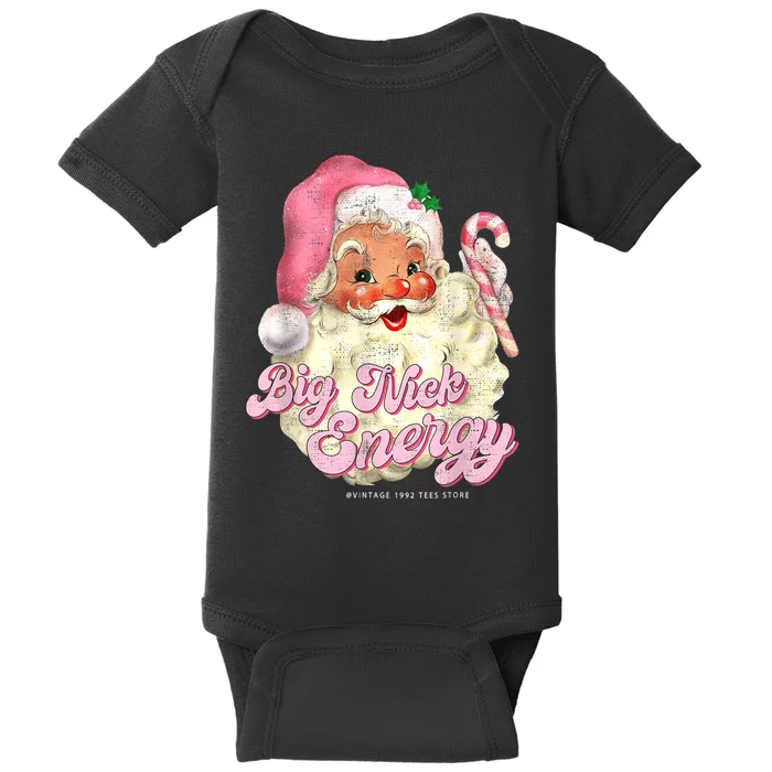 Retro Groovy Big Nick Santa Energy Pink Santa Christmas Xmas Baby Bodysuit