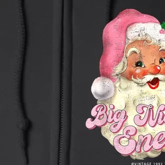 Retro Groovy Big Nick Santa Energy Pink Santa Christmas Xmas Full Zip Hoodie