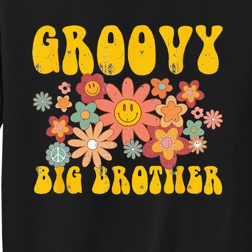 Retro Groovy Big Brother Matching Family 1st Birthday Party Sweatshirt