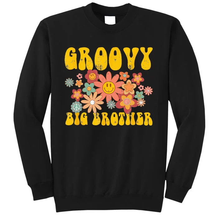 Retro Groovy Big Brother Matching Family 1st Birthday Party Sweatshirt