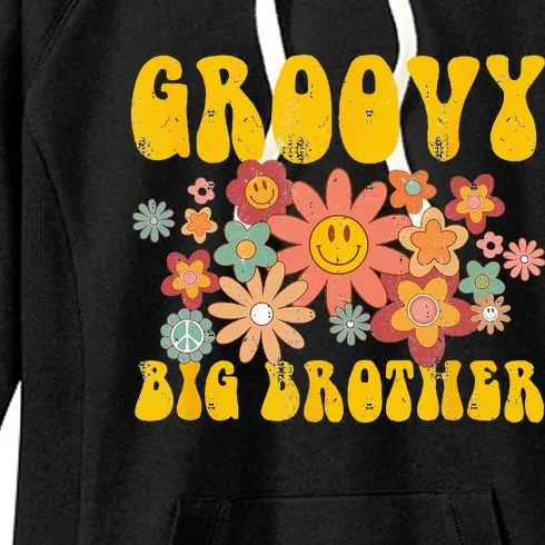 Retro Groovy Big Brother Matching Family 1st Birthday Party Women's Fleece Hoodie