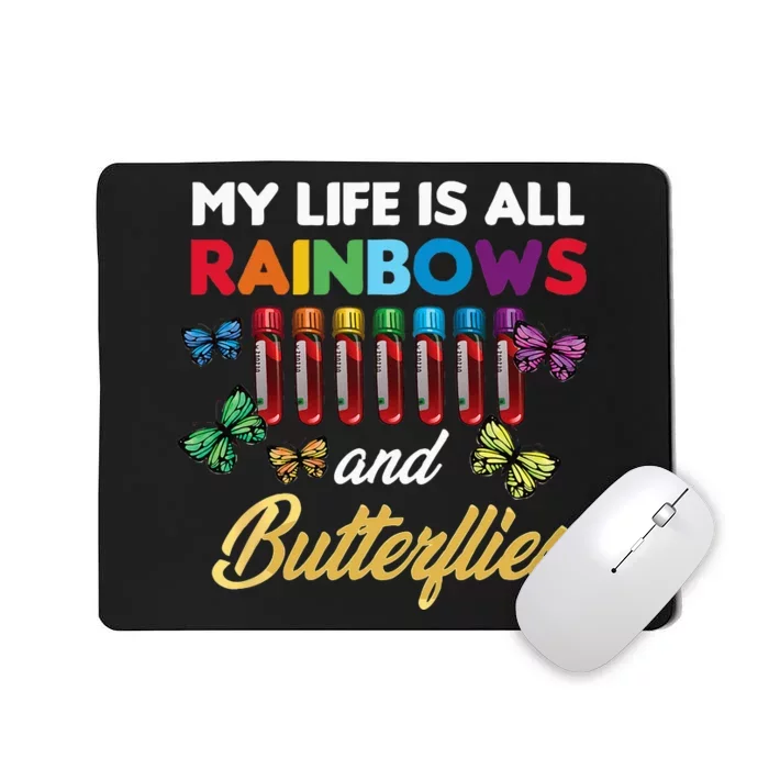 Reaction Glass Butterfly Rainbow Phlebotomist Laboratory Mousepad