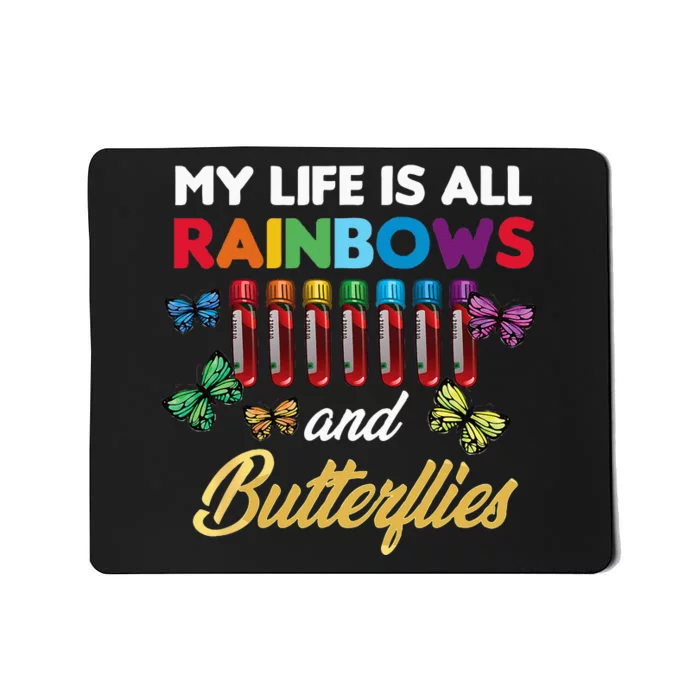 Reaction Glass Butterfly Rainbow Phlebotomist Laboratory Mousepad