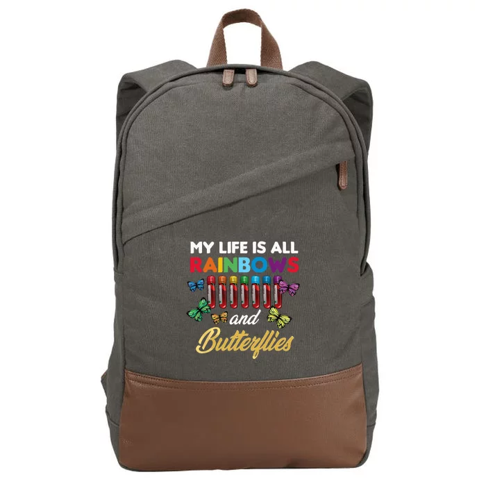 Reaction Glass Butterfly Rainbow Phlebotomist Laboratory Cotton Canvas Backpack