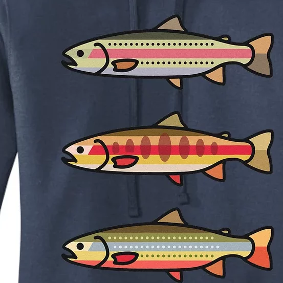 Rainbow Golden Brook Trout Fishing Gift For Anglers Women's Pullover Hoodie