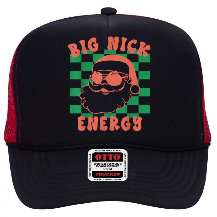 Retro Groovy Big Nick Santa Energy Christmas Trendy 2022 High Crown Mesh Trucker Hat