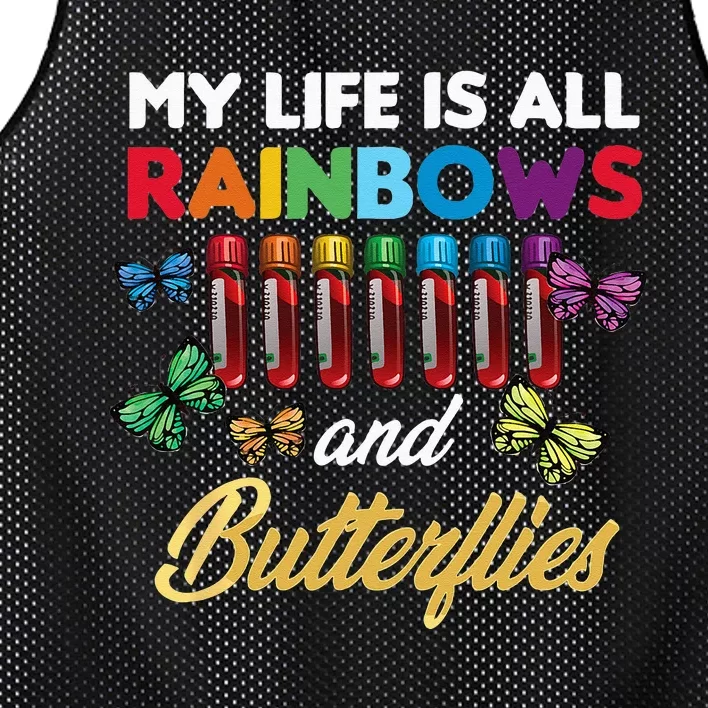 Reaction Glass Butterfly Rainbow Phlebotomist Laboratory Mesh Reversible Basketball Jersey Tank