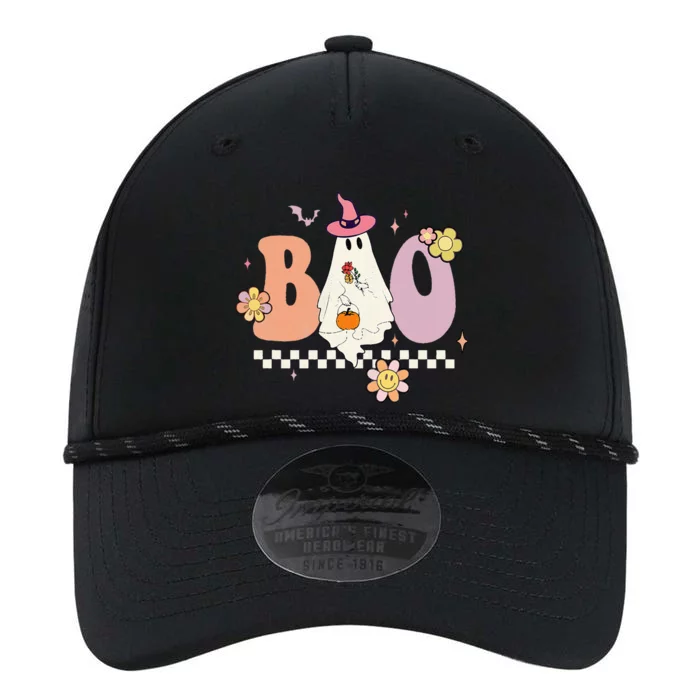 Retro Groovy Boo Crew Halloween Hippie Floral Ghost Performance The Dyno Cap