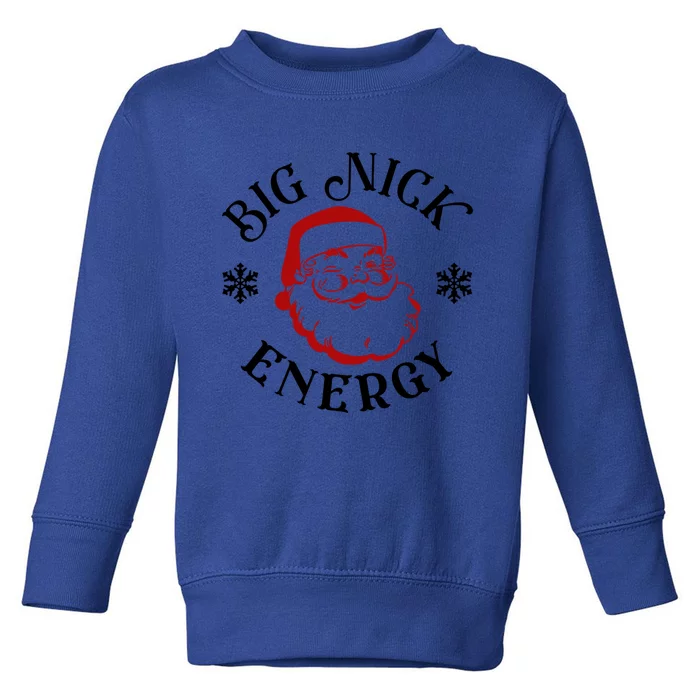 Retro Groovy Big Nick Santa Energy Naughty Christmas Funny Cute Gift Toddler Sweatshirt