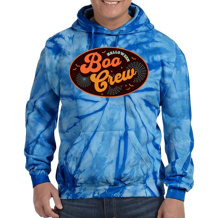 Retro Groovy Boo Crew Team Squad Matching Halloween Costume Funny Gift Tie Dye Hoodie