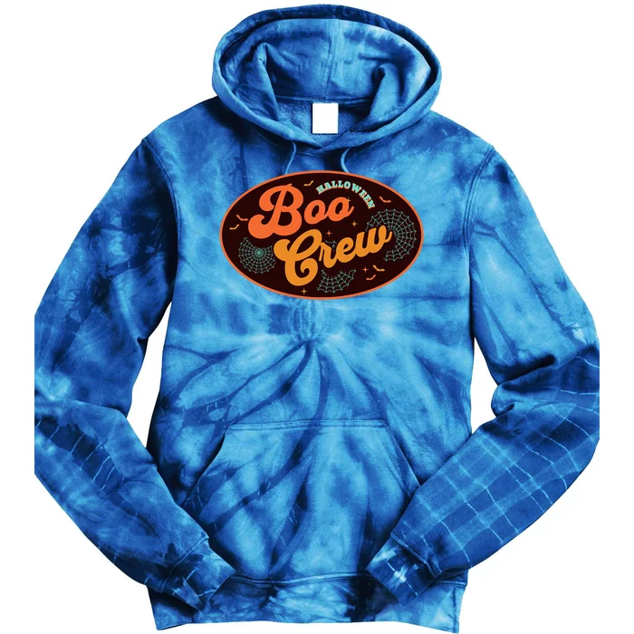 Retro Groovy Boo Crew Team Squad Matching Halloween Costume Funny Gift Tie Dye Hoodie