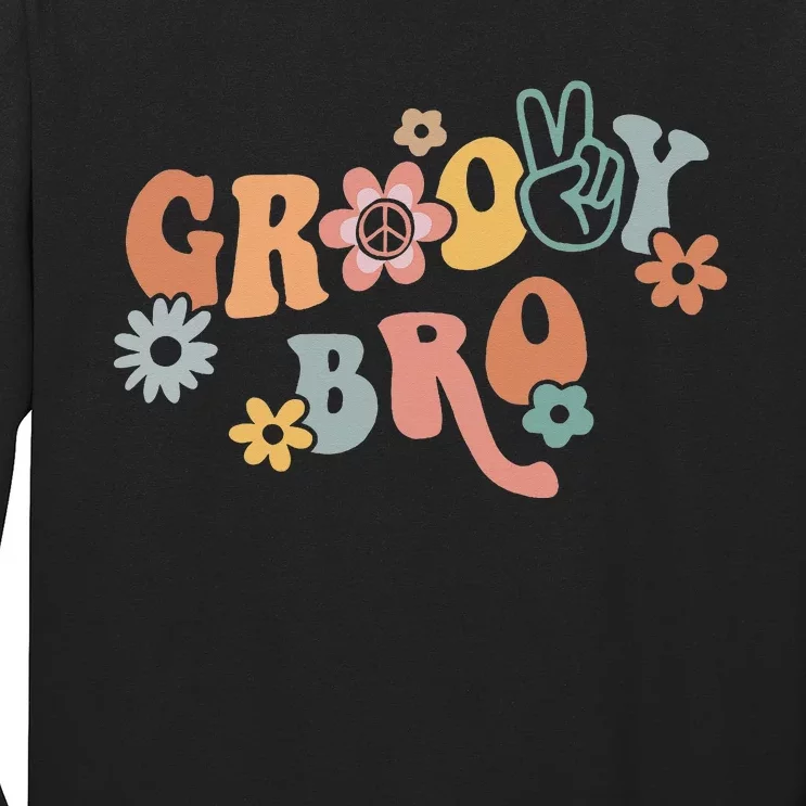 Retro Groovy Brother Matching Family 1st Birthday Party Long Sleeve Shirt