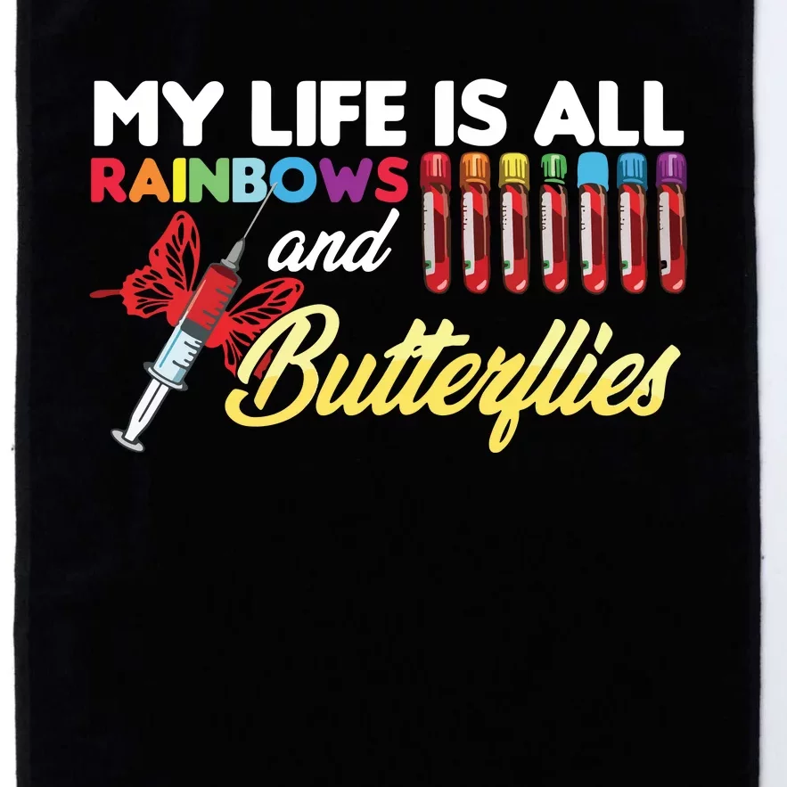 Reaction Glass Butterfly Rainbow Phlebotomy Laboratory Platinum Collection Golf Towel