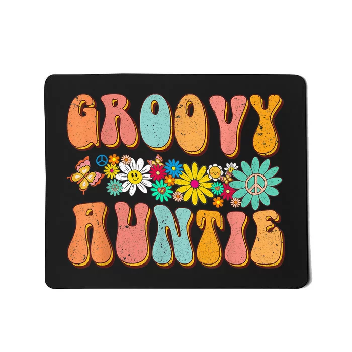 Retro Groovy Birthday Family Matching Cute Groovy Auntie Mousepad