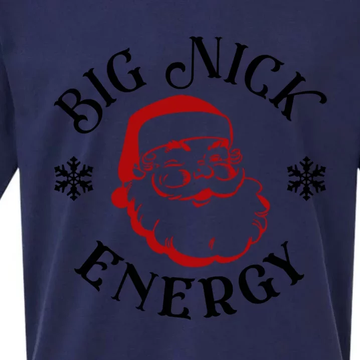 Retro Groovy Big Nick Santa Energy Christmas Funny Gift Sueded Cloud Jersey T-Shirt