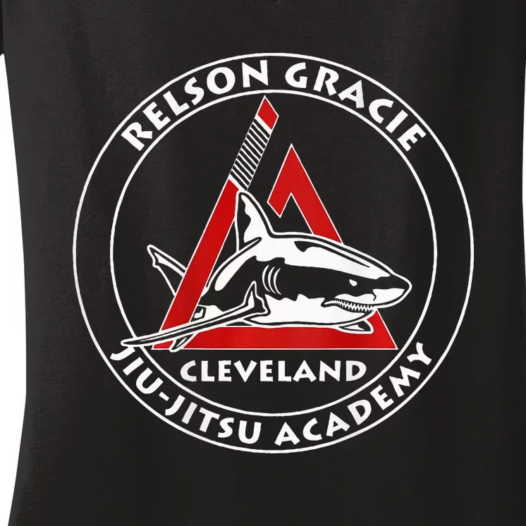 Relson Gracie Cleveland Jiujitsu Red Belt Women's V-Neck T-Shirt