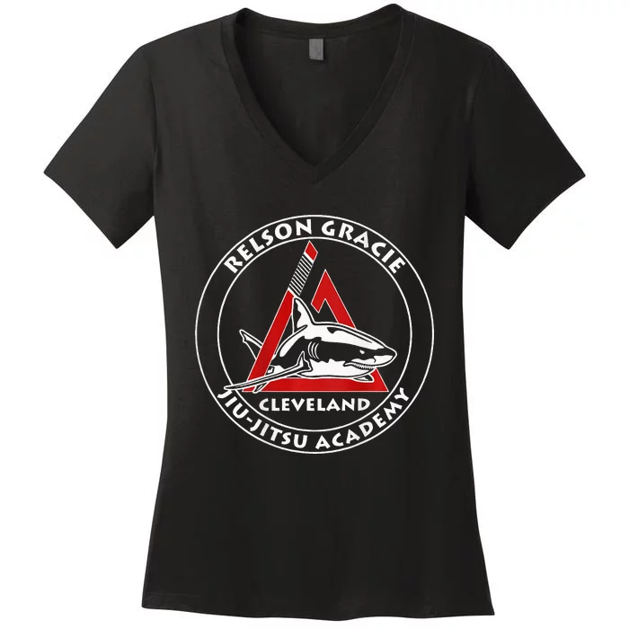 Relson Gracie Cleveland Jiujitsu Red Belt Women's V-Neck T-Shirt