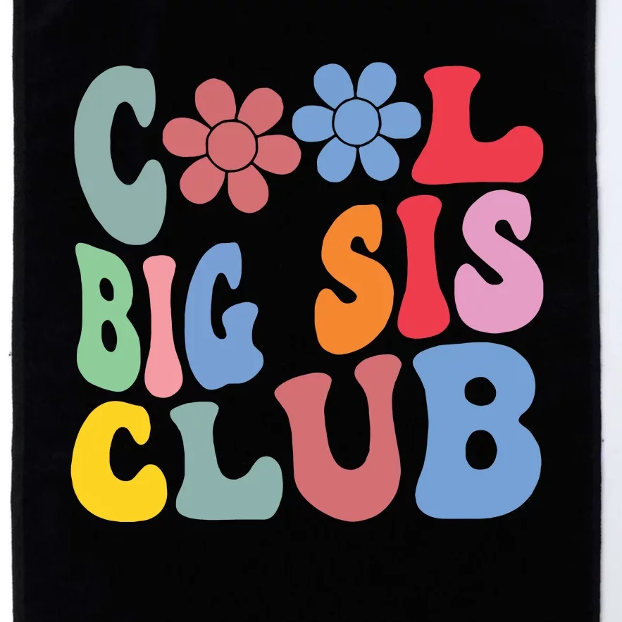 Retro Groovy Cool Big Sis Club Flower Funny Sister Girl Kids Platinum Collection Golf Towel