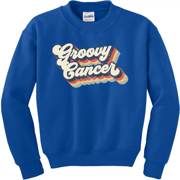 Retro Groovy Cancer Zodiac Meaningful Gift Kids Sweatshirt