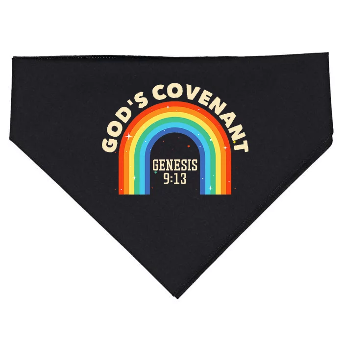 Rainbow Gods Covenant G.E.N.E.S.I.S 913 Bible Christian Lover USA-Made Doggie Bandana