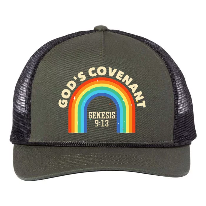 Rainbow Gods Covenant G.E.N.E.S.I.S 913 Bible Christian Lover Retro Rope Trucker Hat Cap