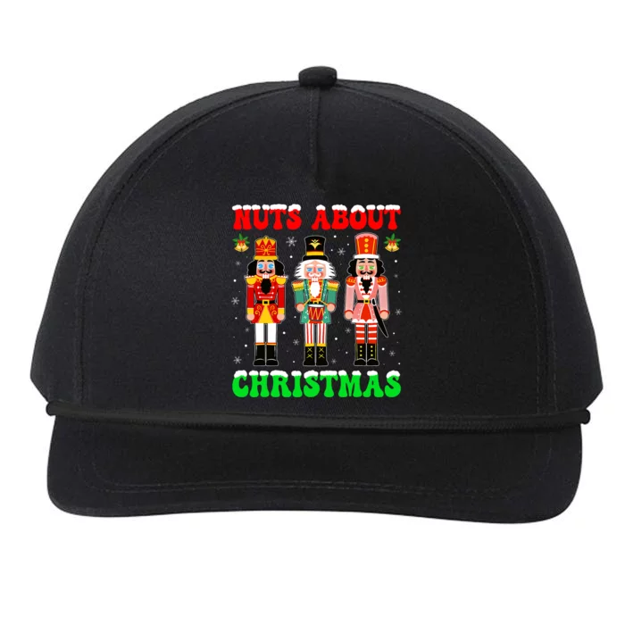 Retro Groovy Christmas Nuts About Christmas Nutcracker Snapback Five-Panel Rope Hat