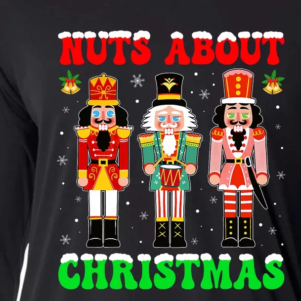 Retro Groovy Christmas Nuts About Christmas Nutcracker Cooling Performance Long Sleeve Crew