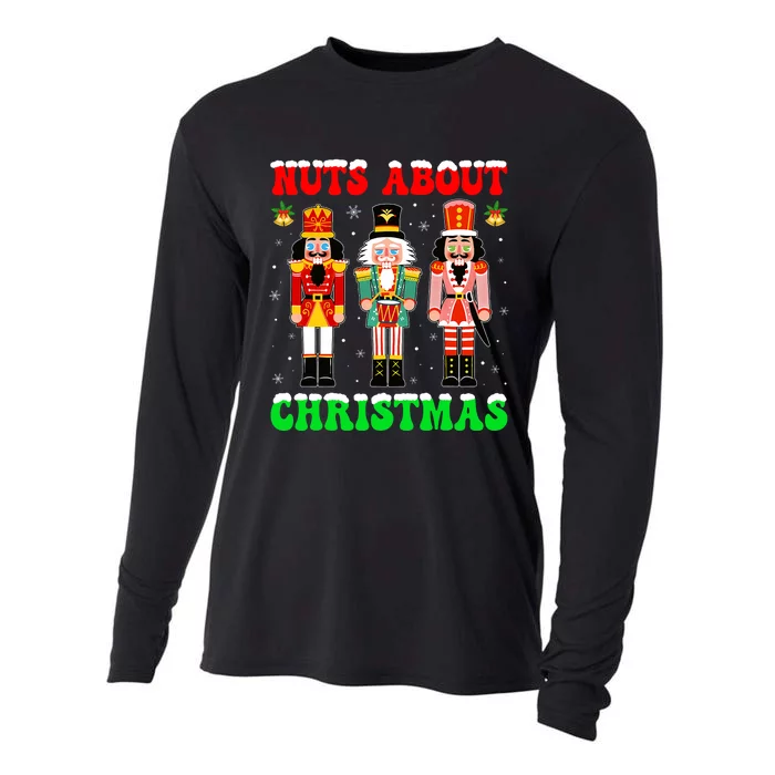 Retro Groovy Christmas Nuts About Christmas Nutcracker Cooling Performance Long Sleeve Crew