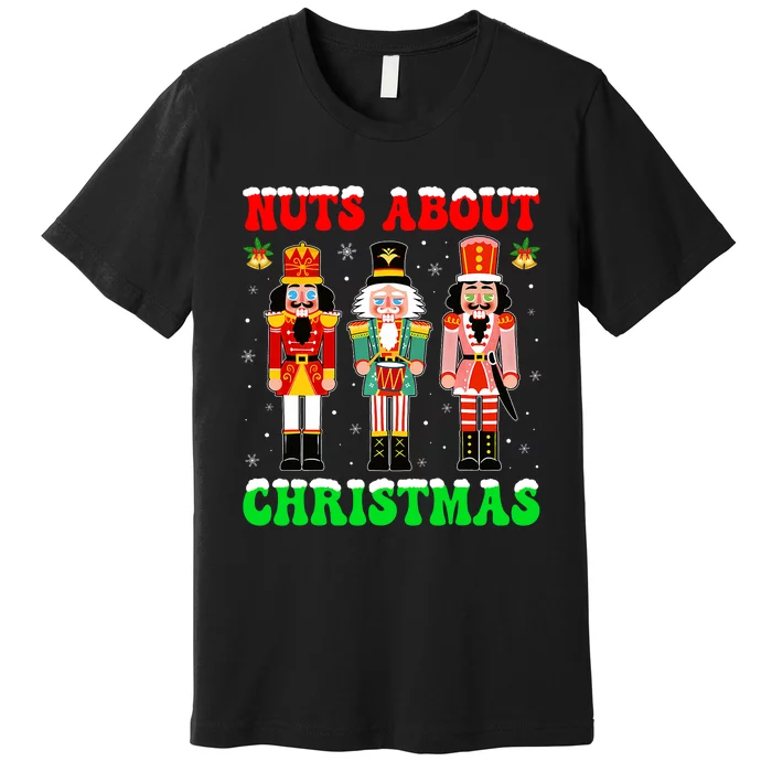 Retro Groovy Christmas Nuts About Christmas Nutcracker Premium T-Shirt